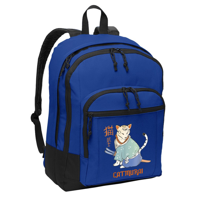 Cat Samurai Catmurai Japanese Warrior Funny Cats With Katana Basic Backpack | Artistshot