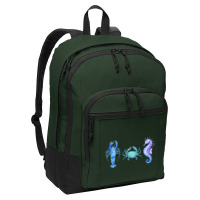 Crustaceancore Ocean Blush Crustacean Lobster Crab Seahorse Basic Backpack | Artistshot