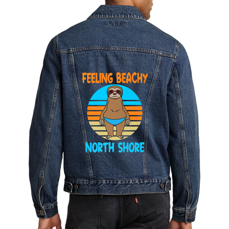 Funny North Shore Vacation   Fun Sloth Premium Men Denim Jacket | Artistshot