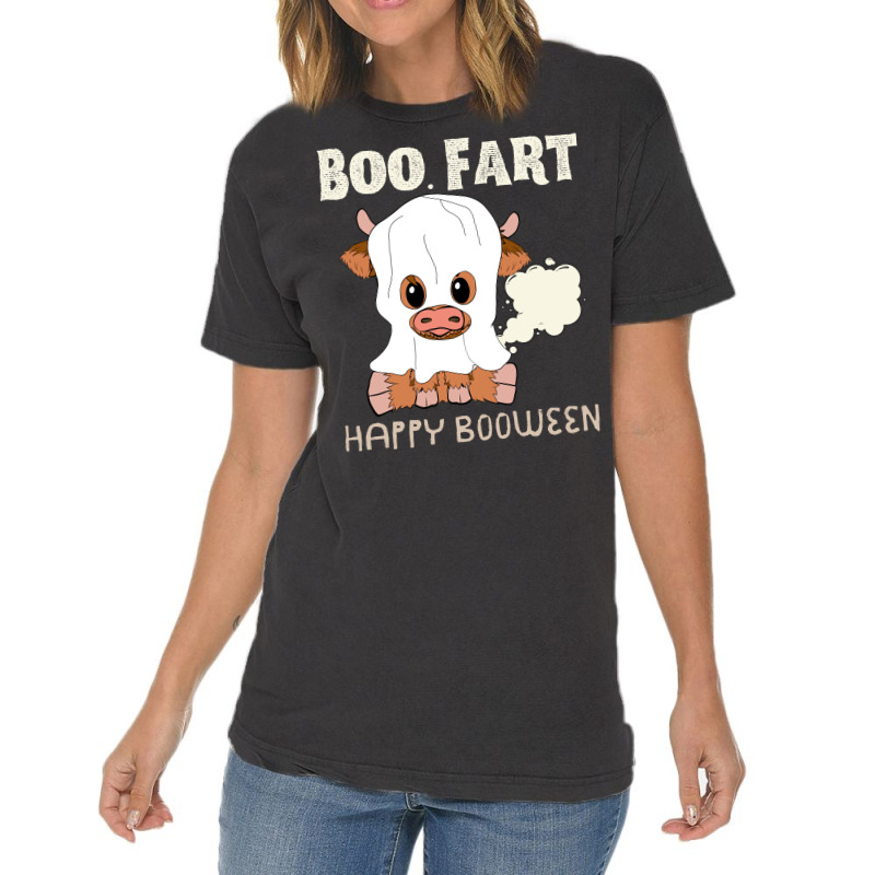 Boo Fart Funny Farting Cow Ghost For Halloween Vintage T-shirt | Artistshot