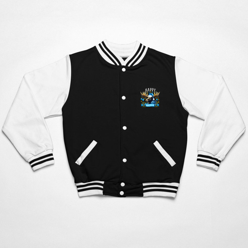 Happy Hanukkah Moose Menorah Jewish Bomber Jacket | Artistshot