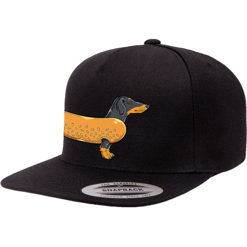 Pun Sausage Dog 5 panel snapback cap by Teresa Simmons | Artistshot