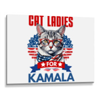 Cat Ladies For Kamala 2024 Metal Print Horizontal | Artistshot