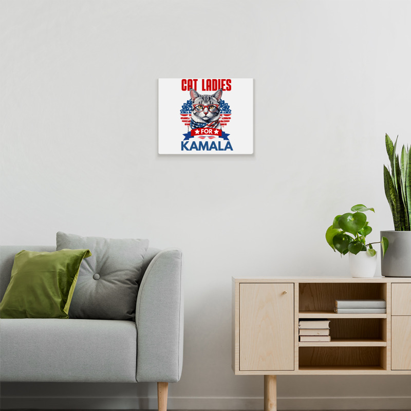 Cat Ladies For Kamala 2024 Metal Print Horizontal | Artistshot