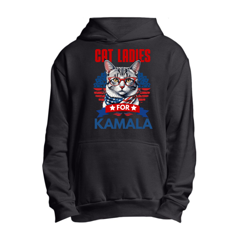 Cat Ladies For Kamala 2024 Urban Pullover Hoodie | Artistshot