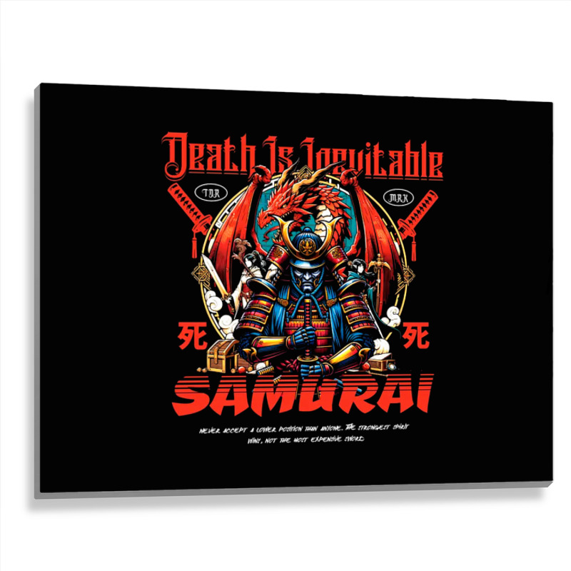 Samurai - Death Is Inevitable Metal Print Horizontal | Artistshot