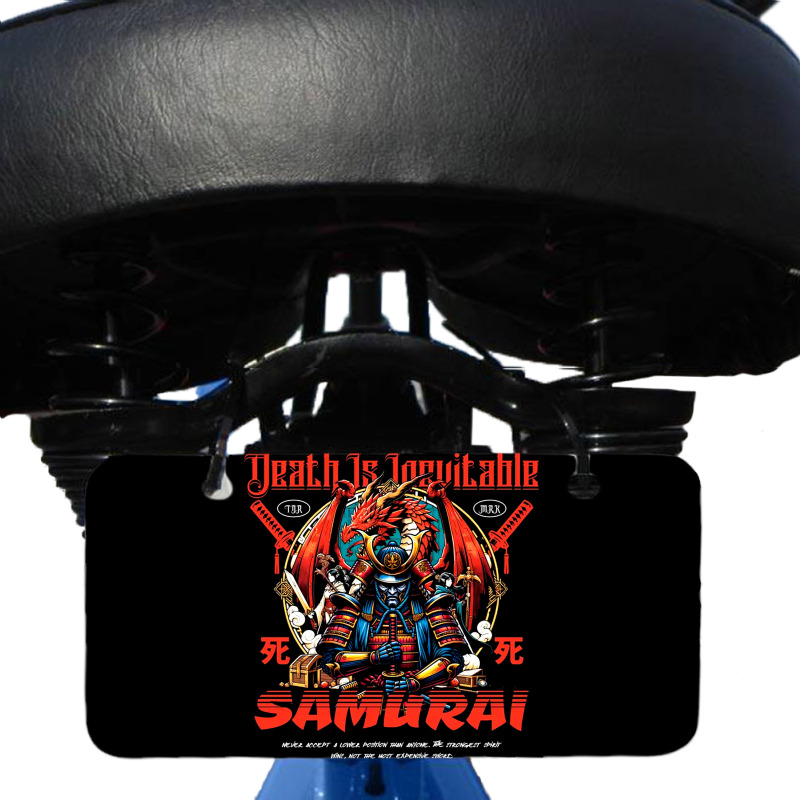 Samurai - Death Is Inevitable Bicycle License Plate | Artistshot