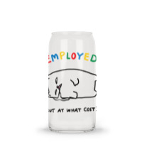 Employed But At What Cost Cat Glass Tumbler | Artistshot