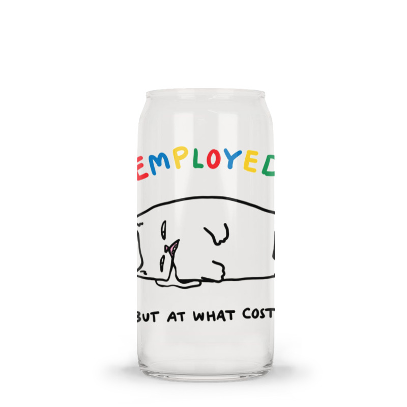 Employed But At What Cost Cat Glass Tumbler | Artistshot