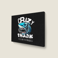 Crazy Shark Landscape Canvas Print | Artistshot