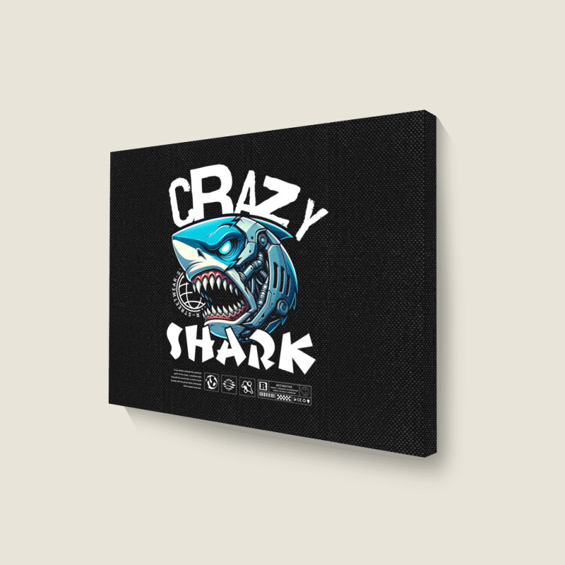 Crazy Shark Landscape Canvas Print | Artistshot