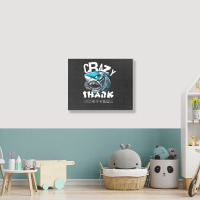 Crazy Shark Landscape Canvas Print | Artistshot