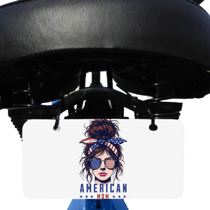 Messy Bun Hair American Flag Bicycle License Plate | Artistshot