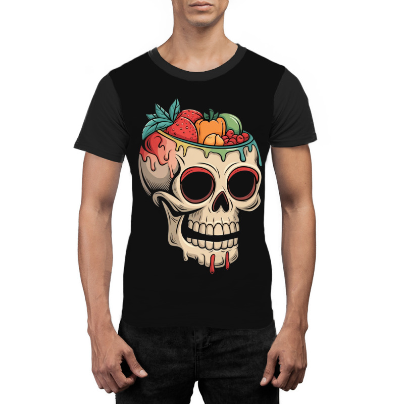 Colorful Melting Skull Halloween Graphic T-shirt | Artistshot