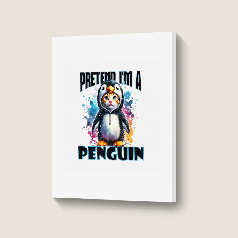 Funny Penguin Portrait Canvas Print | Artistshot