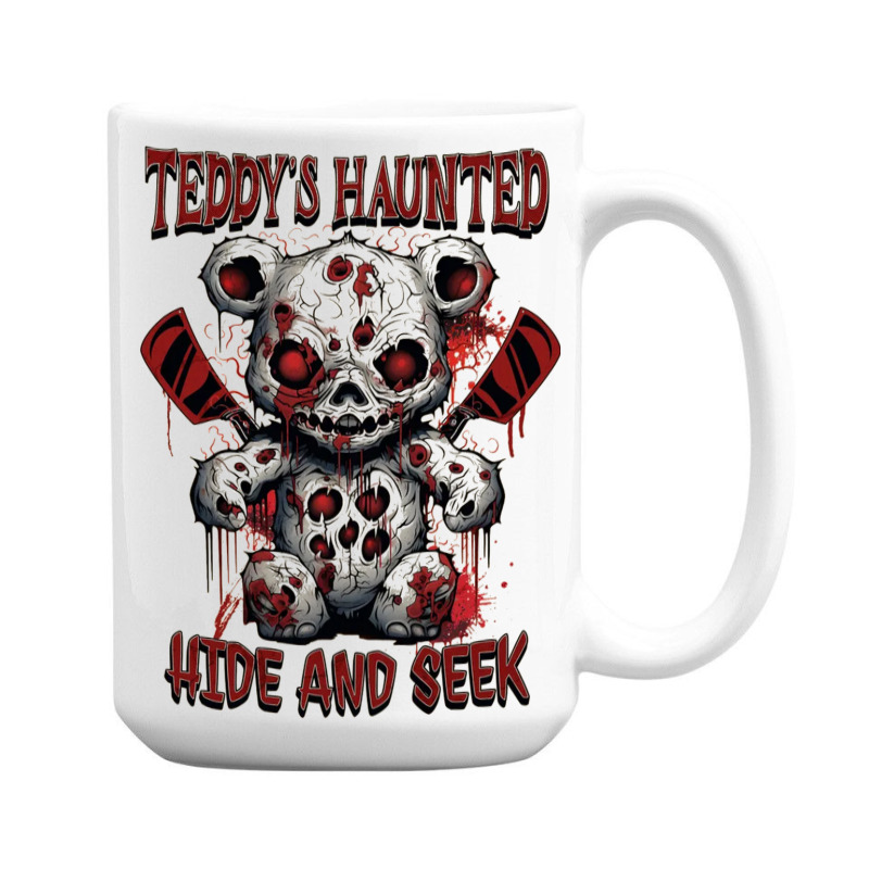 Scary Haunted Teddy Halloween 15 Oz Coffee Mug | Artistshot