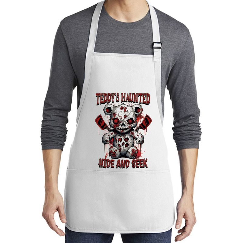 Scary Haunted Teddy Halloween Medium-length Apron | Artistshot