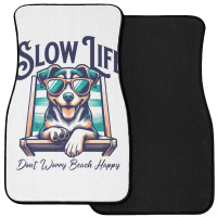 Slow Life - Dog Beach Graphic Front Car Mat | Artistshot