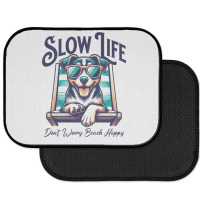 Slow Life - Dog Beach Graphic Rear Car Mat | Artistshot