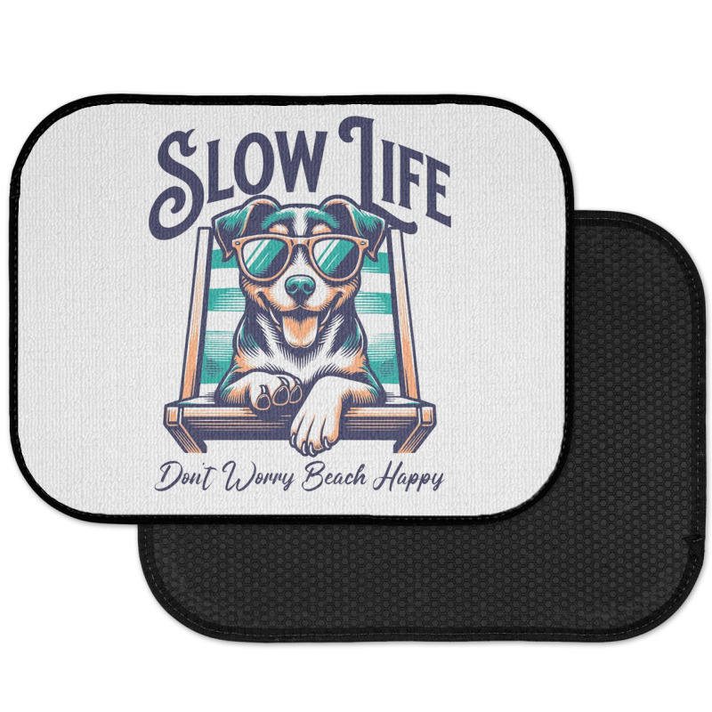 Slow Life - Dog Beach Graphic Rear Car Mat | Artistshot