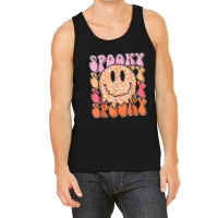 Groovy Halloween Spooky Leopard Smile Face Checker Tank Top | Artistshot