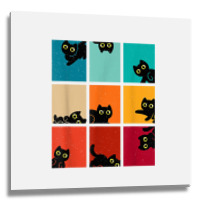 Funny Cat Kitten Meme Vintage Sunset Metal Print Square | Artistshot