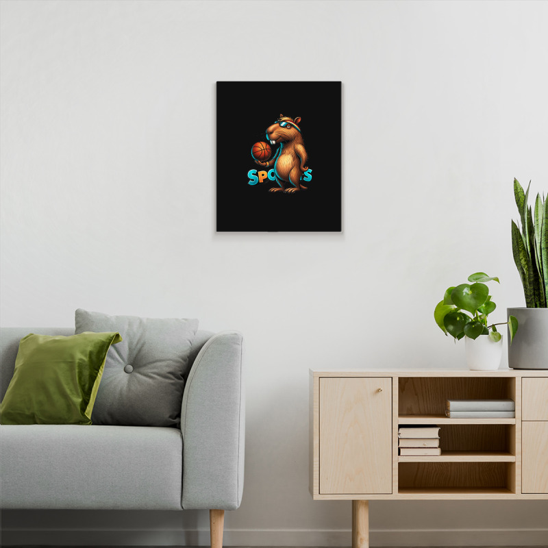 Capybara Basketball Animal Metal Print Vertical | Artistshot