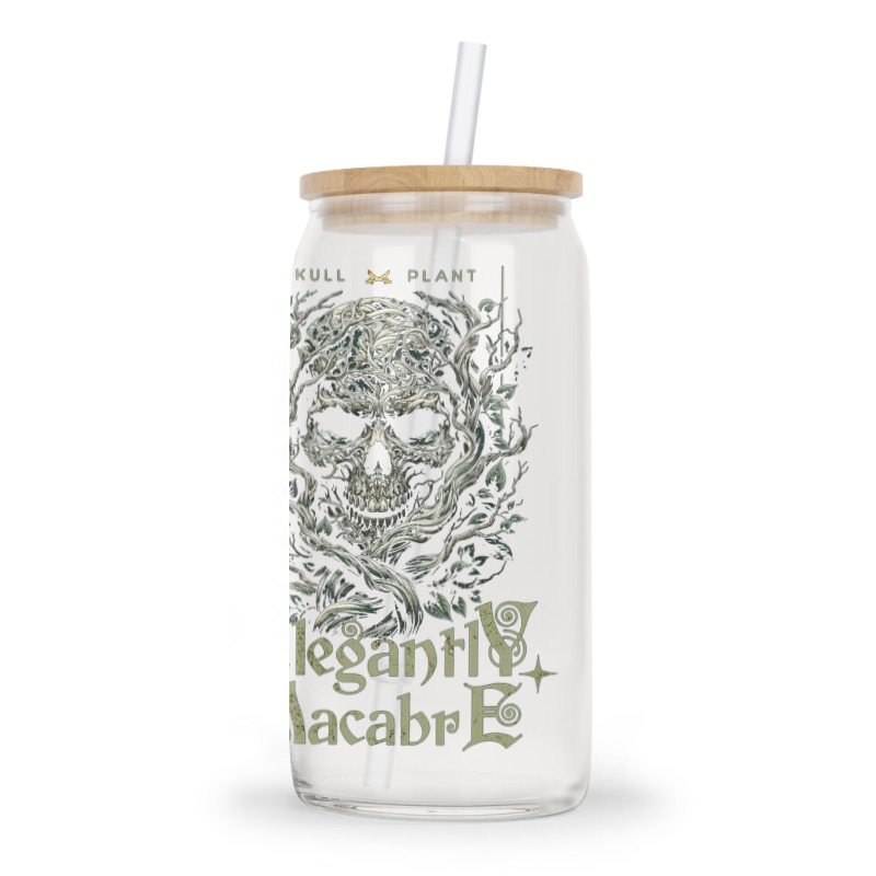 Gothic Plant Skull Glass Tumbler | Artistshot