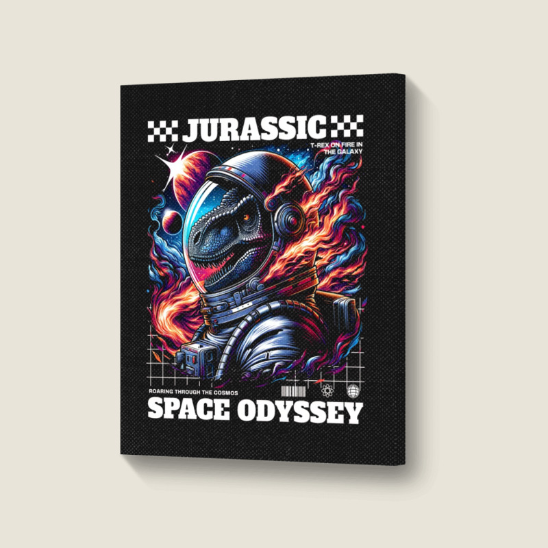 Jurassic Space Odyssey Portrait Canvas Print | Artistshot