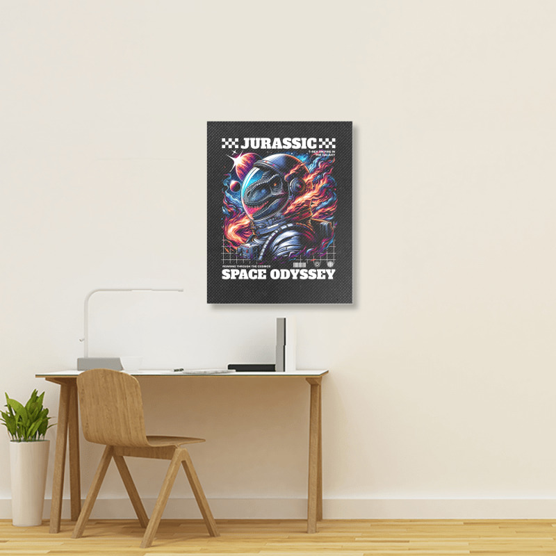 Jurassic Space Odyssey Portrait Canvas Print | Artistshot