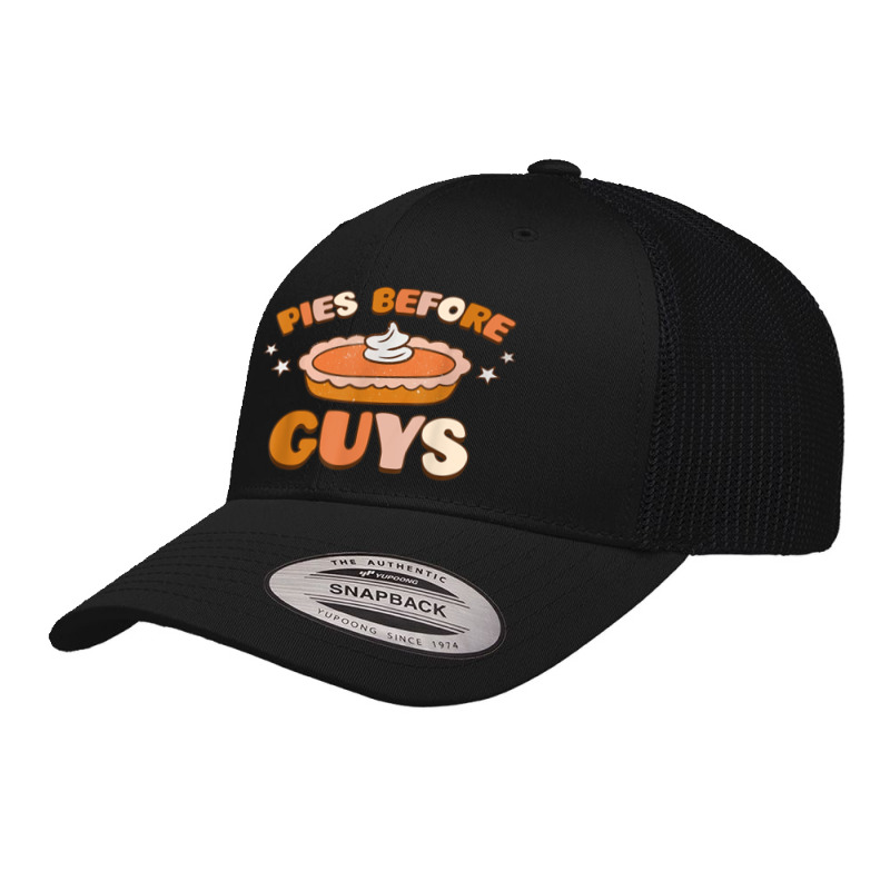 Pies Before Guys Thanksgiving Fall Vibes Autumn Retro Groovy Retro Trucker Cap by Outpost | Artistshot