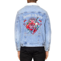 Rose Flower Impaled Sword Unisex Sherpa-lined Denim Jacket | Artistshot