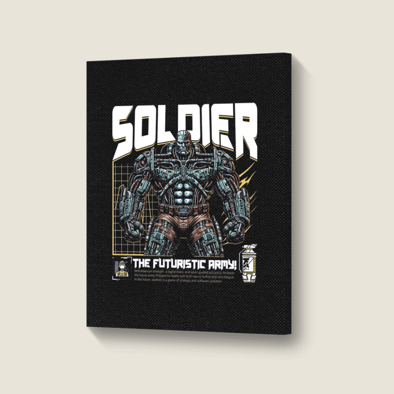 Soldier Robot Futuristic Army Sci-fi Military Portrait Canvas Print | Artistshot