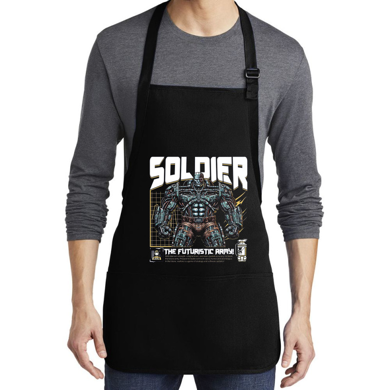 Soldier Robot Futuristic Army Sci-fi Military Medium-length Apron | Artistshot