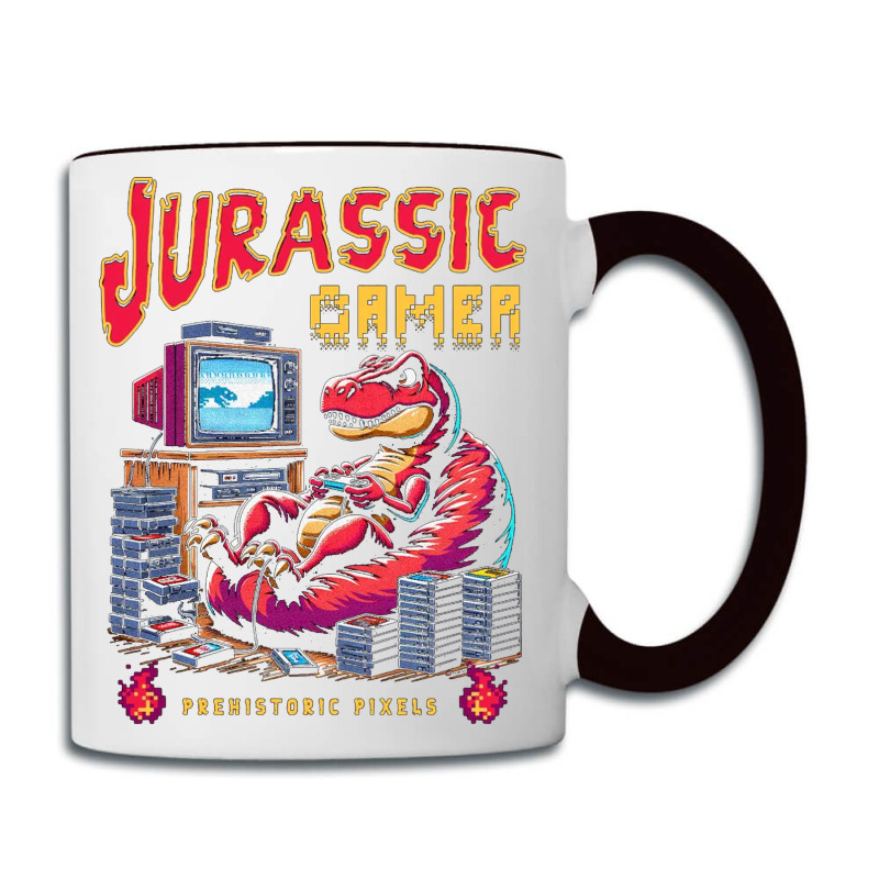 T Rex Playing Retro Games Coffee Mug | Artistshot