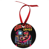 T Rex Playing Retro Games Ornament | Artistshot