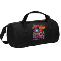 T Rex Playing Retro Games Duffel Bag | Artistshot