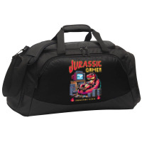 T Rex Playing Retro Games Active Duffel | Artistshot