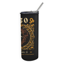 Zodiac Skull Lion Leo Vintage Skinny Tumbler | Artistshot