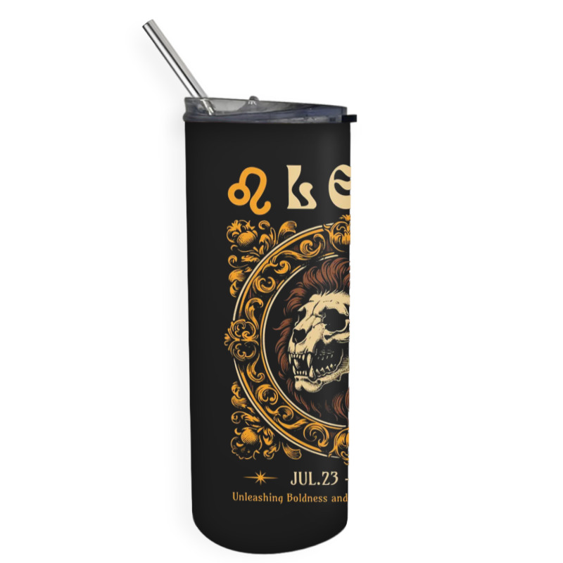 Zodiac Skull Lion Leo Vintage Skinny Tumbler | Artistshot