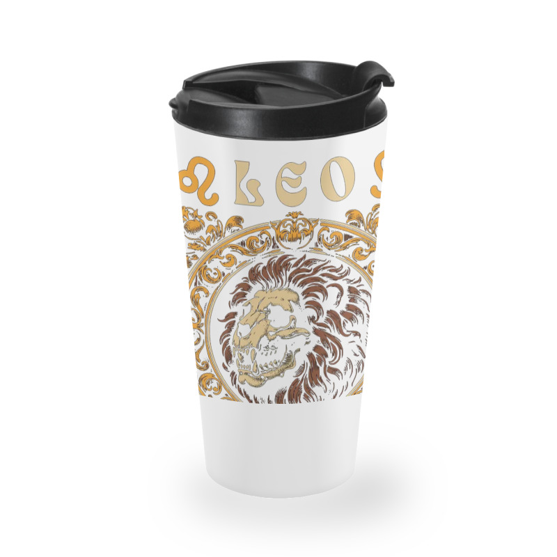 Zodiac Skull Lion Leo Vintage Travel Mug | Artistshot