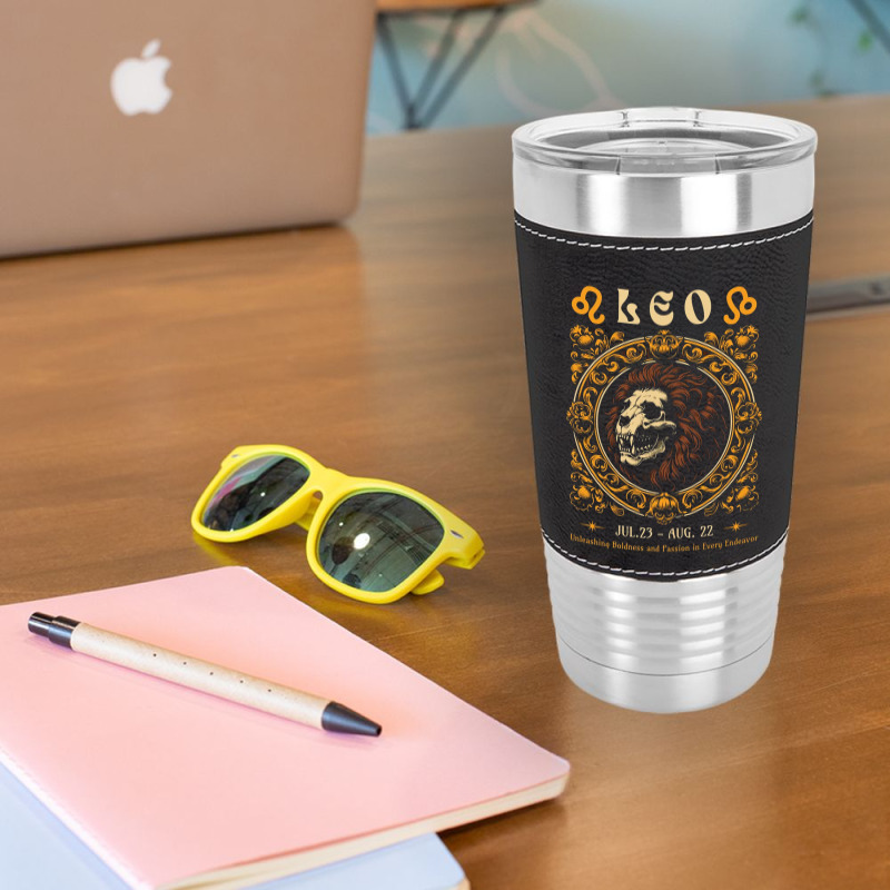 Zodiac Skull Lion Leo Vintage Leatherette Tumbler | Artistshot