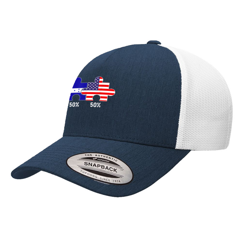 Half American Half Honduran Flag Combined Honduras Catracho T Shirt Yupoong Trucker Cap by cm-arts | Artistshot