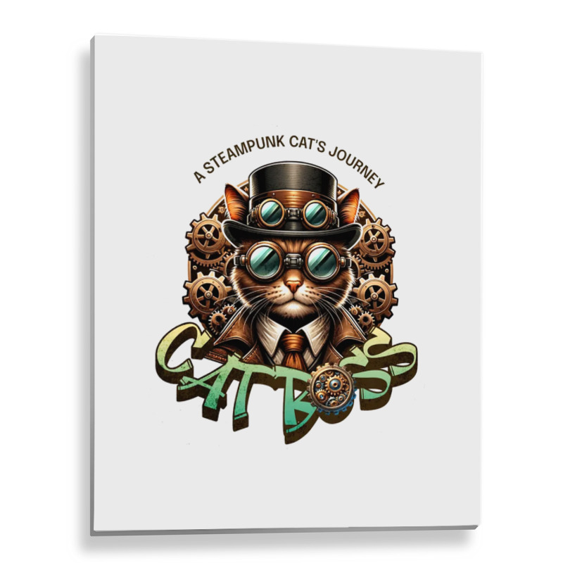 Cat Boss, A Steampunk Cat's Journey Metal Print Vertical | Artistshot