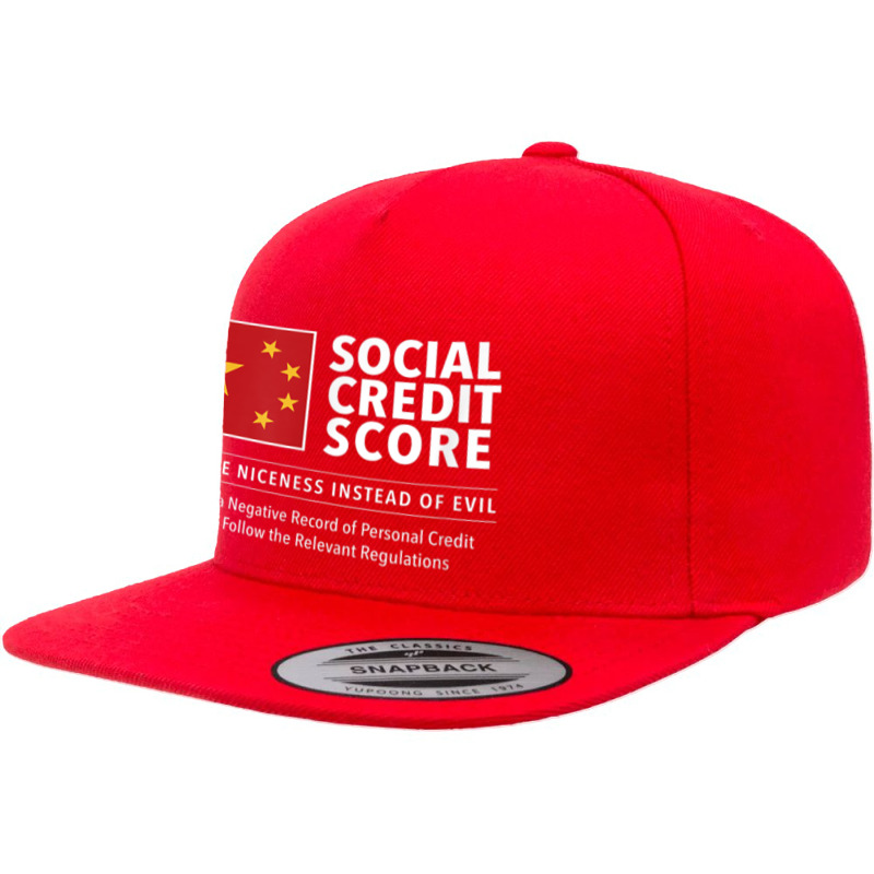 Social Credit Score Good Bad Travel System Tracking Citizens 5 panel snapback cap by Creed | Artistshot