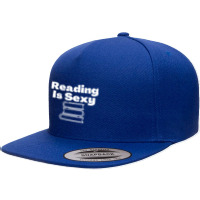 Reading Is Sexy Funny Simple Text Design 5 Panel Snapback Cap | Artistshot