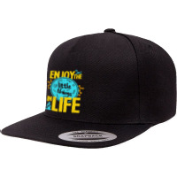 Biology Little Things In Life Biologist Microscope 5 Panel Snapback Cap | Artistshot