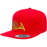 French Horn Instrument Music 5 Panel Snapback Cap | Artistshot