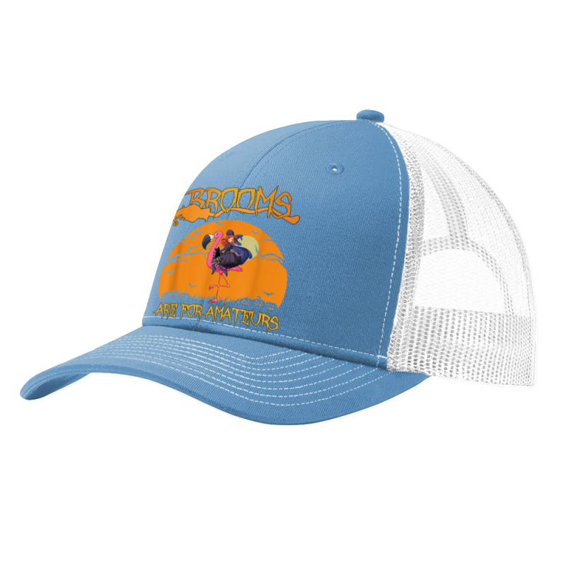 Brooms Are For Amateurs Halloween Witch Riding Flamingo Pa Trucker Cap by Fashology | Artistshot