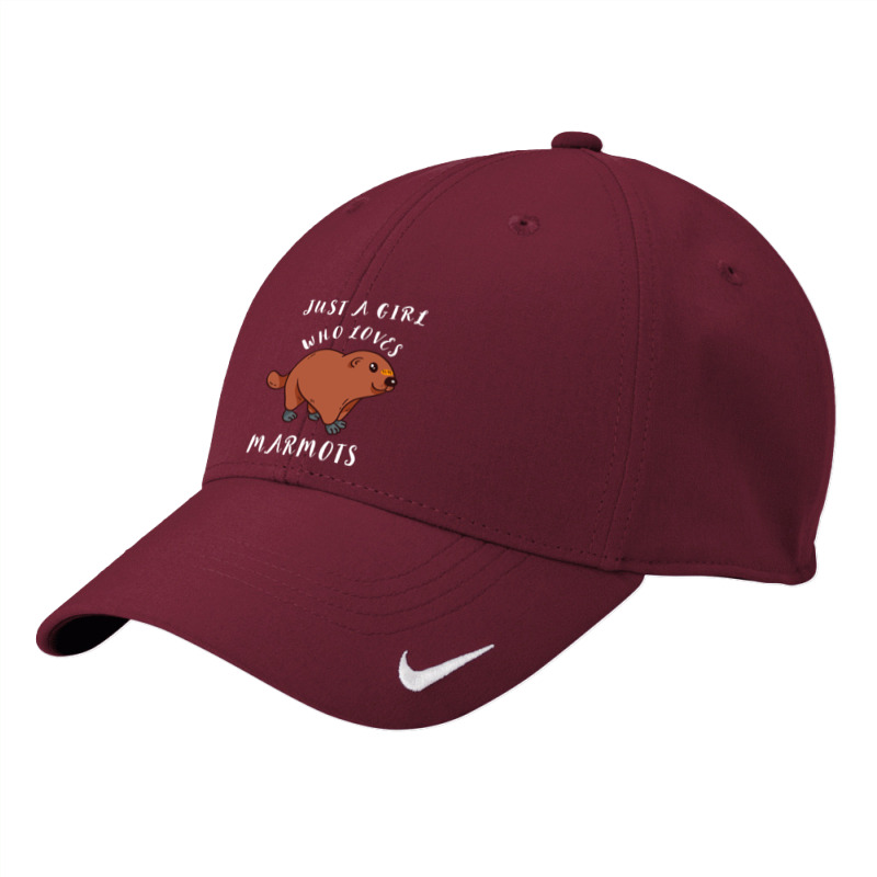 Just A Girl Who Loves Marmots Ground Hog Woodchuck Rodent Long Sleeve Nike Dri-fit Cap | Artistshot